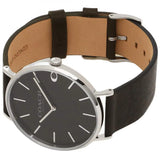 Coach Charles Black Dial Black Leather Strap Watch for Men - 14602149 Authentic Buy Shop Now