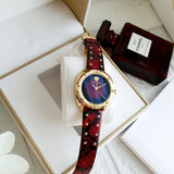 Versace Shadov Quartz Red Dial Red Leather Strap Watch for Women - VEBM00918 Authentic Buy Shop Now