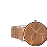 Calvin Klein Minimal Quartz Pink Gold Dial Pink Gold Mesh Bracelet Watch for Men - K3M11TFK Authentic Buy Shop Now