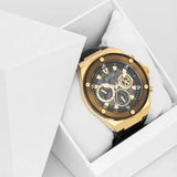 Guess Poseidon Chronograph Black Dial Black Silicone Strap Watch For Men - GW0425G1 Authentic Buy Shop Now