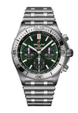 Breitling Chronomat B01 42 Green Dial Silver Steel Strap Watch for Men - AB0134101L1A1 Authentic Buy Shop Now