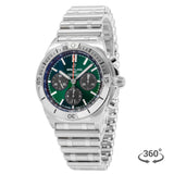 Breitling Chronomat B01 42 Green Dial Silver Steel Strap Watch for Men - AB0134101L1A1 Authentic Buy Shop Now