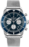 Breitling Superocean Heritage B01 Chronograph 44 Blue Dial Silver Mesh Bracelet Watch for Men - AB0162161C1A1 Authentic Buy Shop Now