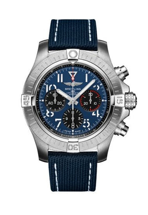 Breitling Avenger B01 Chronograph 45 Blue Dial Blue Nylon Strap Watch for Men - AB01821A1C1X1 Authentic Buy Shop Now