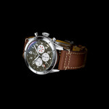 Breitling Super Avi B04 Chronograph GMT 46 Curtiss Warhawk Green Dial Brown Leather Strap Watch for Men - AB04452A1L1X1 Authentic Buy Shop Now