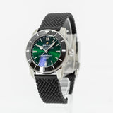 Breitling Superocean Heritage B20 Automatic 42 Green Dial Black Mesh Bracelet Watch for Women - AB2010121L1S1 Authentic Buy Shop Now