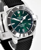 Breitling Superocean Heritage B20 Automatic 42 Green Dial Black Mesh Bracelet Watch for Women - AB2010121L1S1 Authentic Buy Shop Now