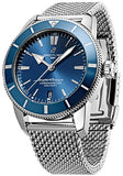 Breitling Superocean Heritage B20 Automatic 44 Blue Dial Silver Mesh Bracelet Watch for Men - AB2030161C1A1 Authentic Buy Shop Now