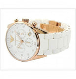 Emporio Armani Sportivo Silver Dial White Silicone Strap Watch For Women - AR5920 Authentic Buy Shop Now