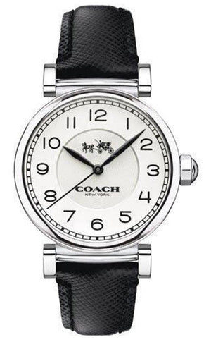 Coach Madison White Dial Black Leather Strap Watch for Women - 14502406 Authentic Buy Shop Now