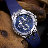 Maurice Lacroix Aikon Chronograph Blue Dial Blue Leather Strap Watch for Men - AI1018-SS001-430-1 Authentic Buy Shop Now