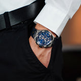 Maurice Lacroix Aikon Chronograph Blue Dial Blue Leather Strap Watch For Men - AI1018-SS001-432-4 Authentic Buy Shop Now