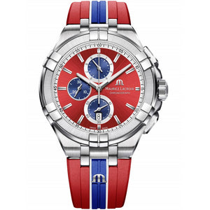 Maurice Lacroix Aikon Beach Volley Vikings Limited Edition Red Dial Red Rubber Strap Watch for Men - AI1018-SS001-530-6 Authentic Buy Shop Now