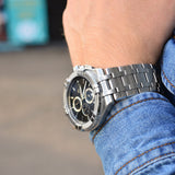 Maurice Lacroix Aikon Chronograph Black Dial Silver Steel Strap Watch for Men - AI1018-SS002-330-1 Authentic Buy Shop Now