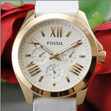 Fossil Cecile White Dial White Leather Strap Watch for Women - AM4486 Authentic Buy Shop Now