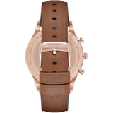 Emporio Armani Quartz Silver Dial Brown Leather Strap Watch For Men - AR11043 Authentic Buy Shop Now