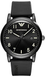 Emporio Armani Luigi Quartz Black Dial Black Silicon Strap Watch For Men - AR11071 Authentic Buy Shop Now