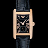 Emporio Armani Classic Black Dial Black Leather Strap Watch For Women - AR0169 Authentic Buy Shop Now