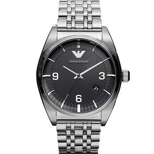 Emporio Armani Classic Analog Black Dial Silver Steel Strap Watch For Men - AR0369 Authentic Buy Shop Now