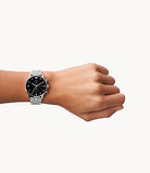 Emporio Armani Chronograph Black Dial Silver Steel Strap Watch For Men - AR0389 Authentic Buy Shop Now