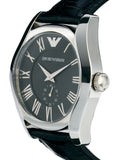 Emporio Armani Valente Black Dial Black Leather Strap Watch For Men - AR0643 Authentic Buy Shop Now