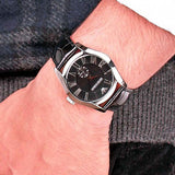Emporio Armani Valente Black Dial Black Leather Strap Watch For Men - AR0643 Authentic Buy Shop Now