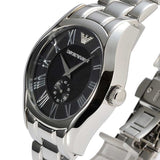Emporio Armani Valente Black Dial Silver Steel Strap Watch For Men - AR0680 Authentic Buy Shop Now