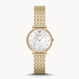 Emporio Armani Dress Analog Mother of Pearl Dial Gold Steel Strap Watch For Women - AR11007 Authentic Buy Shop Now