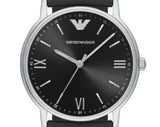 Emporio Armani Kappa Analog Quartz Black Dial Black Leather Strap Watch For Men - AR11013 Authentic Buy Shop Now