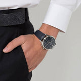 Emporio Armani Lambda Chronograph Blue Dial Blue Leather Strap Watch For Men - AR11018 Authentic Buy Shop Now