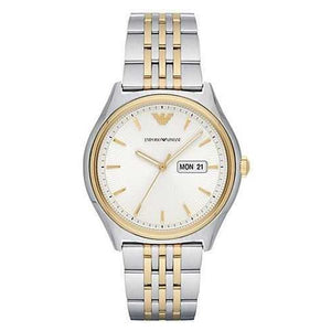 Emporio Armani Cream Dial Two Tone Steel Strap Watch For Men - AR11034 Authentic Buy Shop Now