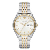 Emporio Armani Cream Dial Two Tone Steel Strap Watch For Men - AR11034 Authentic Buy Shop Now