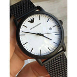 Emporio Armani Luigi White Dial Black Mesh Bracelet Watch For Men - AR11046 Authentic Buy Shop Now