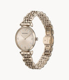 Emporio Armani T-Bar Gianni Rose Gold Dial Rose Gold Steel Strap Watch For Women - AR11059 Authentic Buy Shop Now