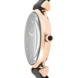 Emporio Armani Gianni T Bar Black Mother of Pearl Dial Black Leather Strap Watch For Women - AR11060 Authentic Buy Shop Now