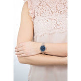 Emporio Armani Gianni T Bar Crystal Blue Dial Two Tone Steel Strap Watch For Women - AR11092 Authentic Buy Shop Now