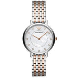 Emporio Armani Gianni T Bar Mother of Pearl Dial Two Tone Steel Strap Watch For Women - AR2508 Authentic Buy Shop Now