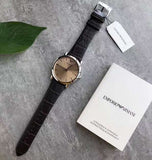 Emporio Armani Luigi Analog Bronze Dial Brown Leather Strap Watch For Men - AR11096 Authentic Buy Shop Now
