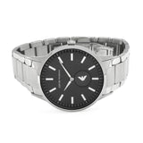 Emporio Armani Renato Quartz Black Dial Silver Steel Strap Watch For Men - AR11118 Authentic Buy Shop Now