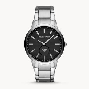 Emporio Armani Renato Quartz Black Dial Silver Steel Strap Watch For Men - AR11118 Authentic Buy Shop Now