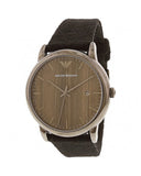 Emporio Armani Luigi Analog Brown Dial Black Leather Strap Watch For Men - AR11156 Authentic Buy Shop Now