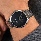 Emporio Armani Classic Quartz Black Dial Silver Steel Strap Watch For Men - AR11161 Authentic Buy Shop Now