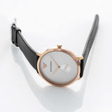 Emporio Armani Modern Slim Analog Silver Dial Brown Leather Strap Watch For Men - AR11163 Authentic Buy Shop Now