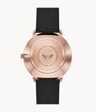 Emporio Armani Modern Slim Analog Silver Dial Brown Leather Strap Watch For Men - AR11163 Authentic Buy Shop Now