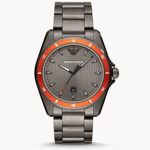 Emporio Armani Sigma Quartz Grey Dial Grey Steel Strap Watch For Men - AR11178 Authentic Buy Shop Now
