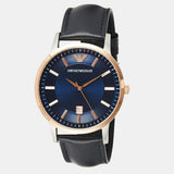 Emporio Armani Renato Analog Blue Dial Black Leather Strap Watch For Men - AR2506 Authentic Buy Shop Now