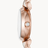 Emporio Armani Gianni T-Bar Mother of Pearl Dial Rose Gold Steel Strap Watch For Women - AR11203 Authentic Buy Shop Now
