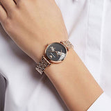 Emporio Armani Gianni T Bar Black Dial Rose Gold Steel Strap Watch For Women - AR11206 Authentic Buy Shop Now