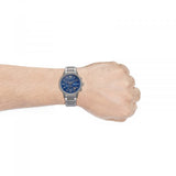 Emporio Armani Renato Chronograph Quartz Blue Dial Black Steel Strap Watch For Men - AR11215 Authentic Buy Shop Now