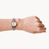 Emporio Armani Gianni T Bar Pink Dial Two Tone Steel Strap Watch For Women - AR11223 Authentic Buy Shop Now